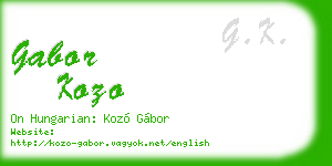 gabor kozo business card